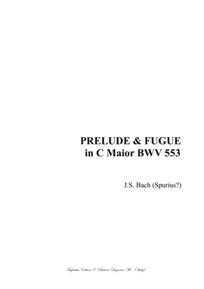 Book cover for PRELUDE & FUGUE in C Maior - BWV 553 - For Organ 3 staff