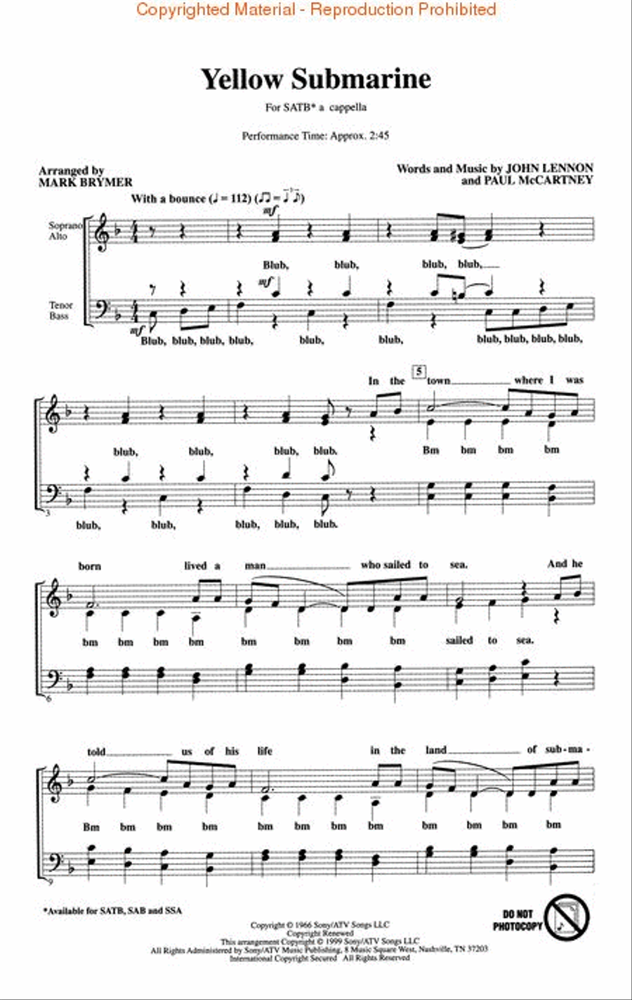 Yellow Submarine 4-Part scores gallery preview page 2