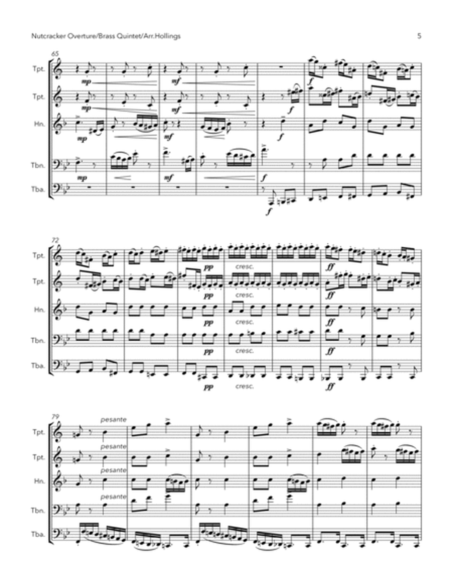 Nutcracker Suite Op.71a - Miniature overture - for Brass Quintet image number null