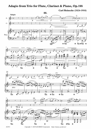 Adagio from Trio for Flute, Clarinet & Piano, Op.188