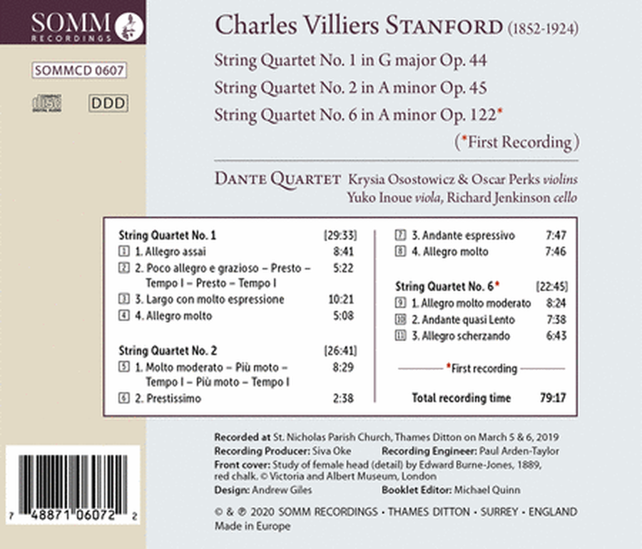 Stanford: String Quartets Nos.1, 2 & 6