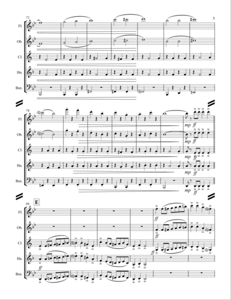 March – Entry of the Gladiators (for Woodwind Quintet) Woodwind Quintet scores gallery preview page 6