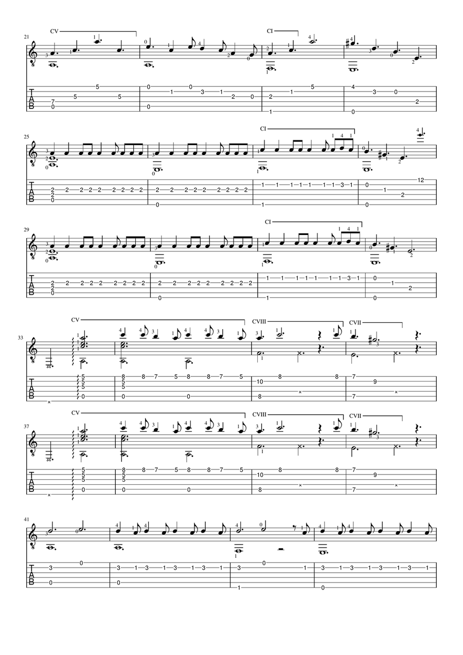 Believer Guitar Tablature scores gallery preview page 3