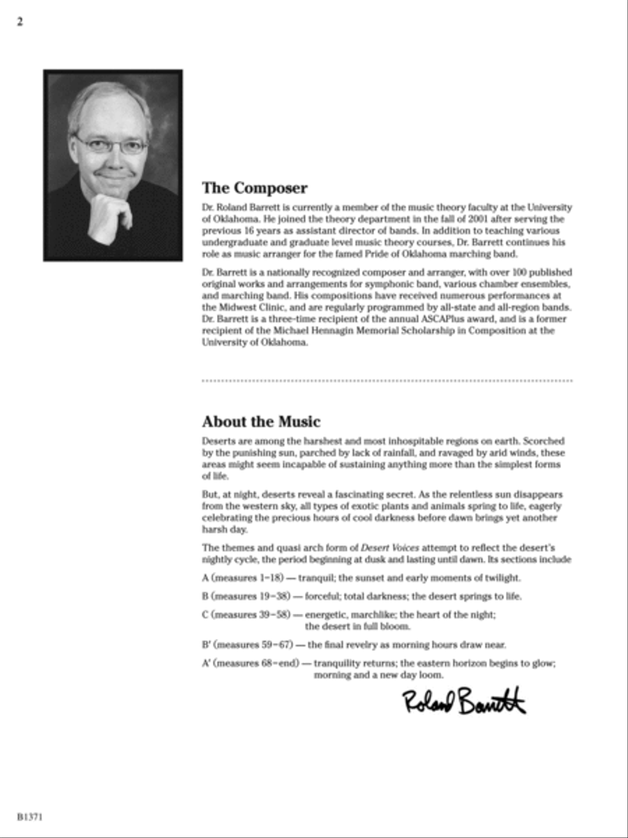 Desert Voices: Score Concert Band scores gallery preview page 2