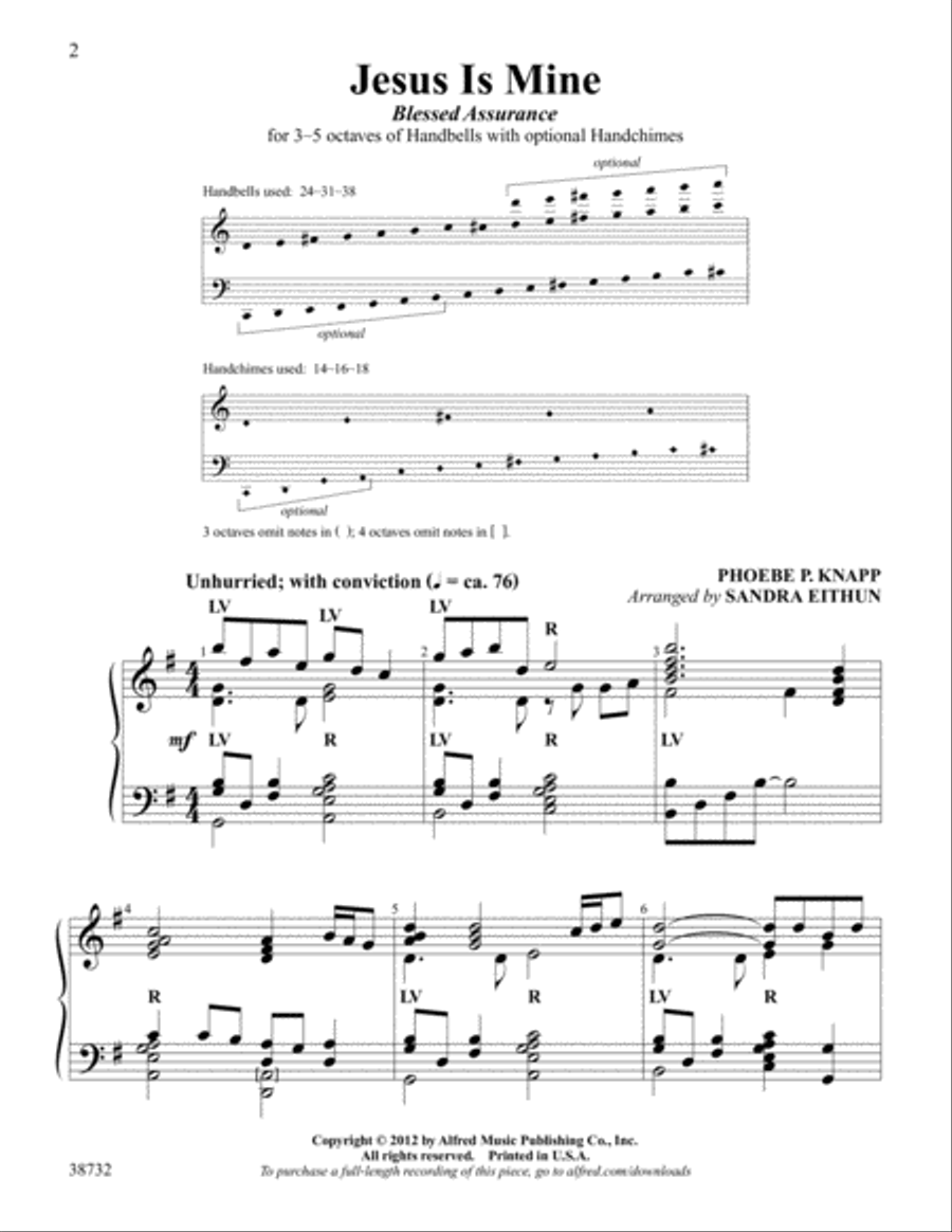 Jesus Is Mine Handbell Choir scores gallery preview page 2