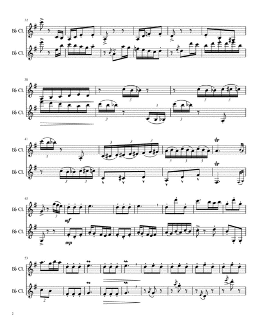 Scherzo for 2 Clarinets Clarinet Duet scores gallery preview page 2