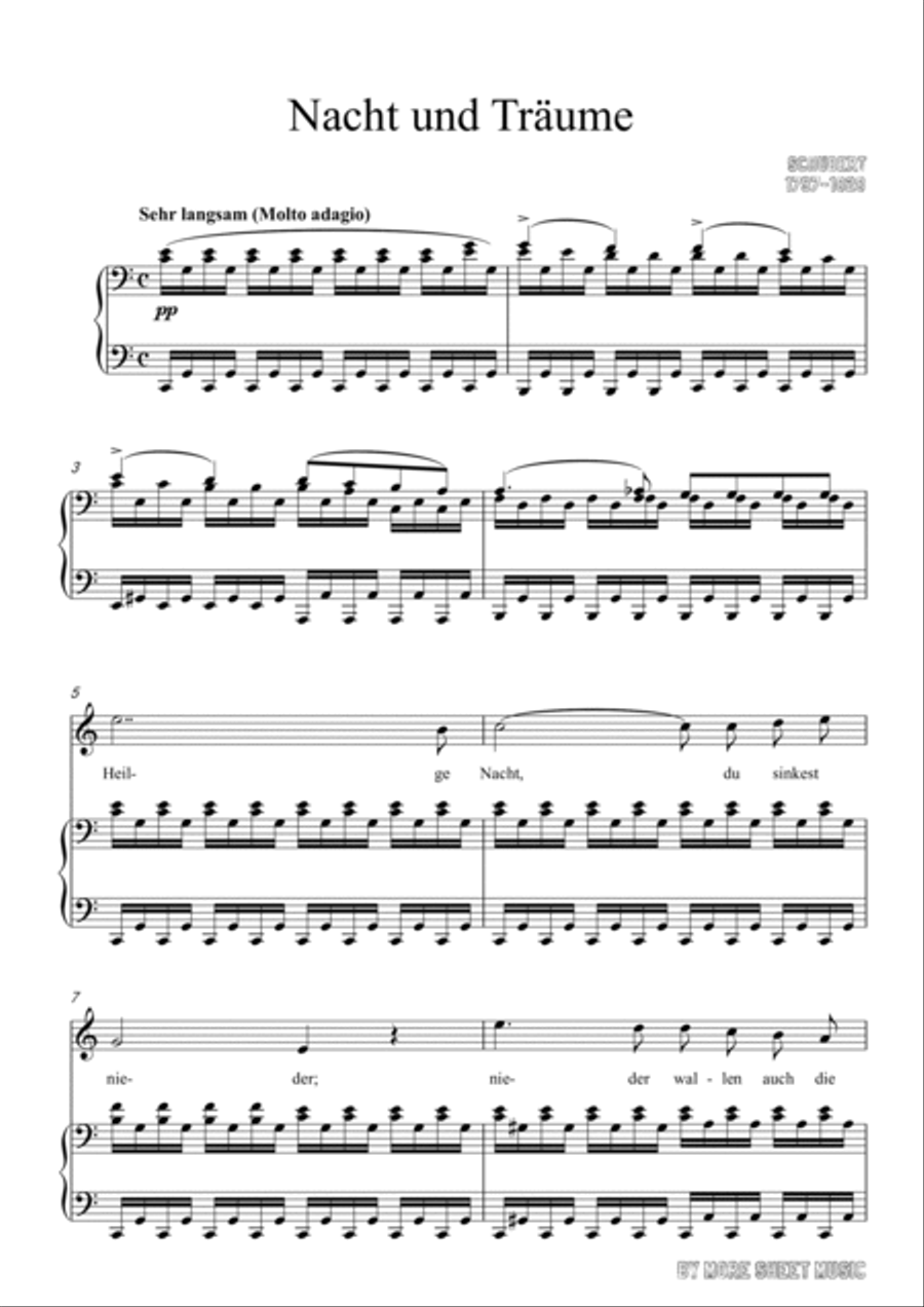 Schubert-Nacht und Träume in C for Vocal and Piano Voice scores gallery preview page 2