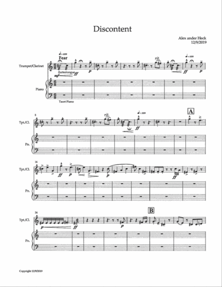 Discontent Trumpet Solo scores gallery preview page 6