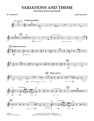 Variations And Theme (for Flute Solo And Band) - Bb Clarinet 2