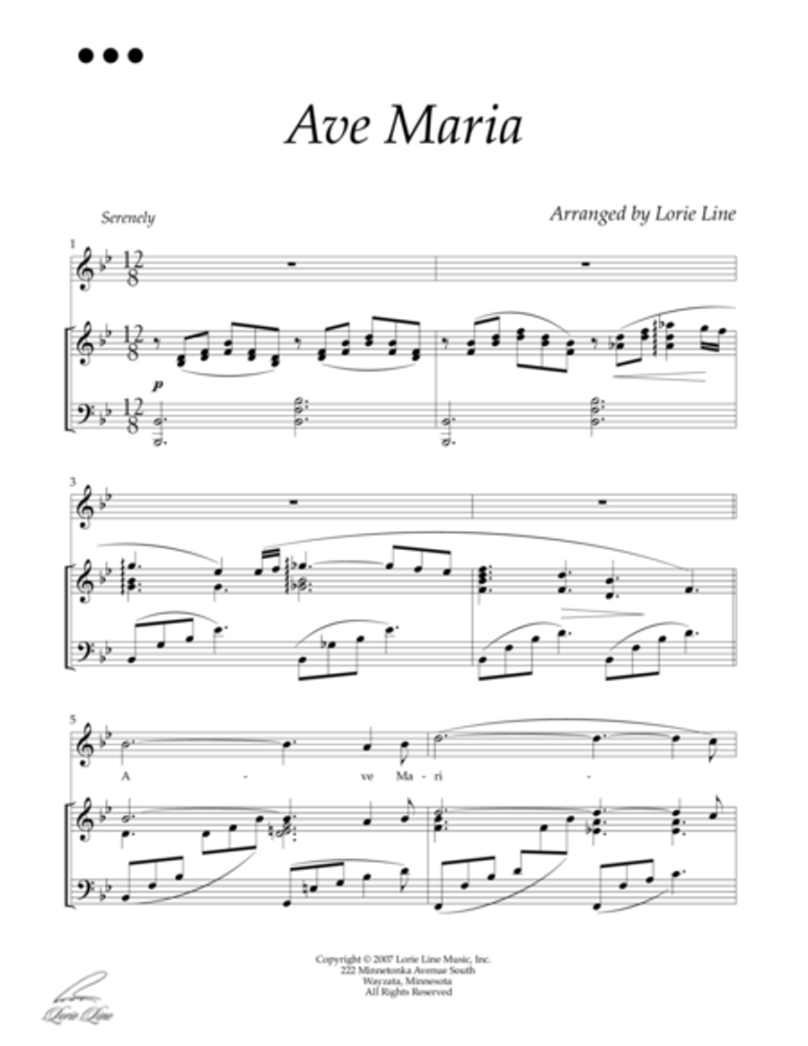 Ave Maria Piano Solo scores gallery preview page 2