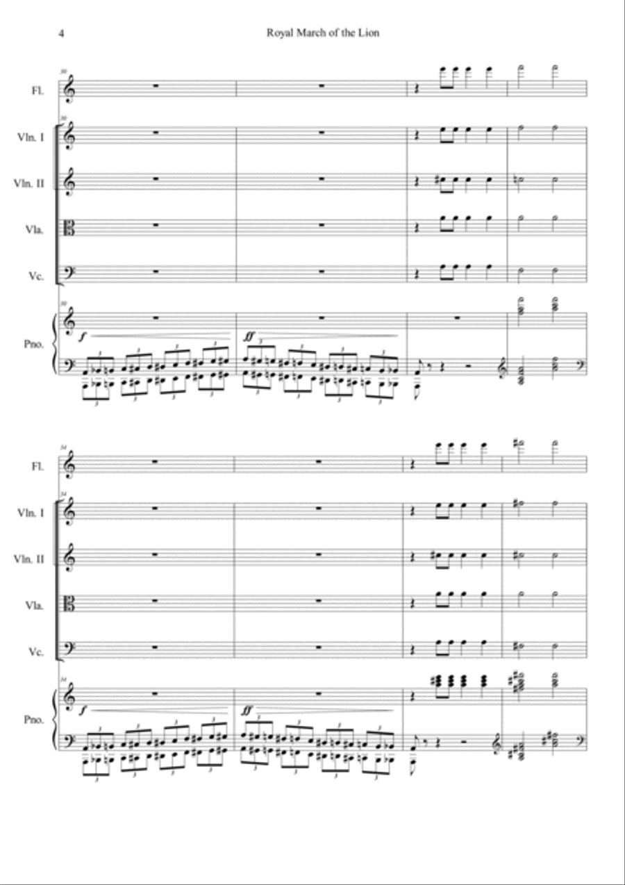 Le Lion (Le Carnaval des Animaux) Orchestra scores gallery preview page 4