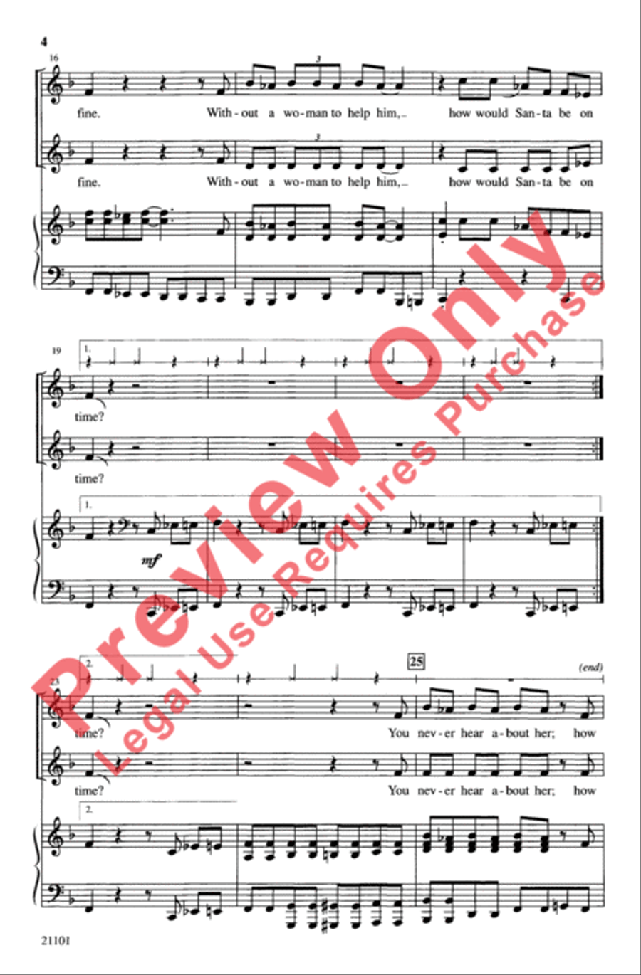 Let's Hear It for Mrs. Claus! 2-Part scores gallery preview page 4