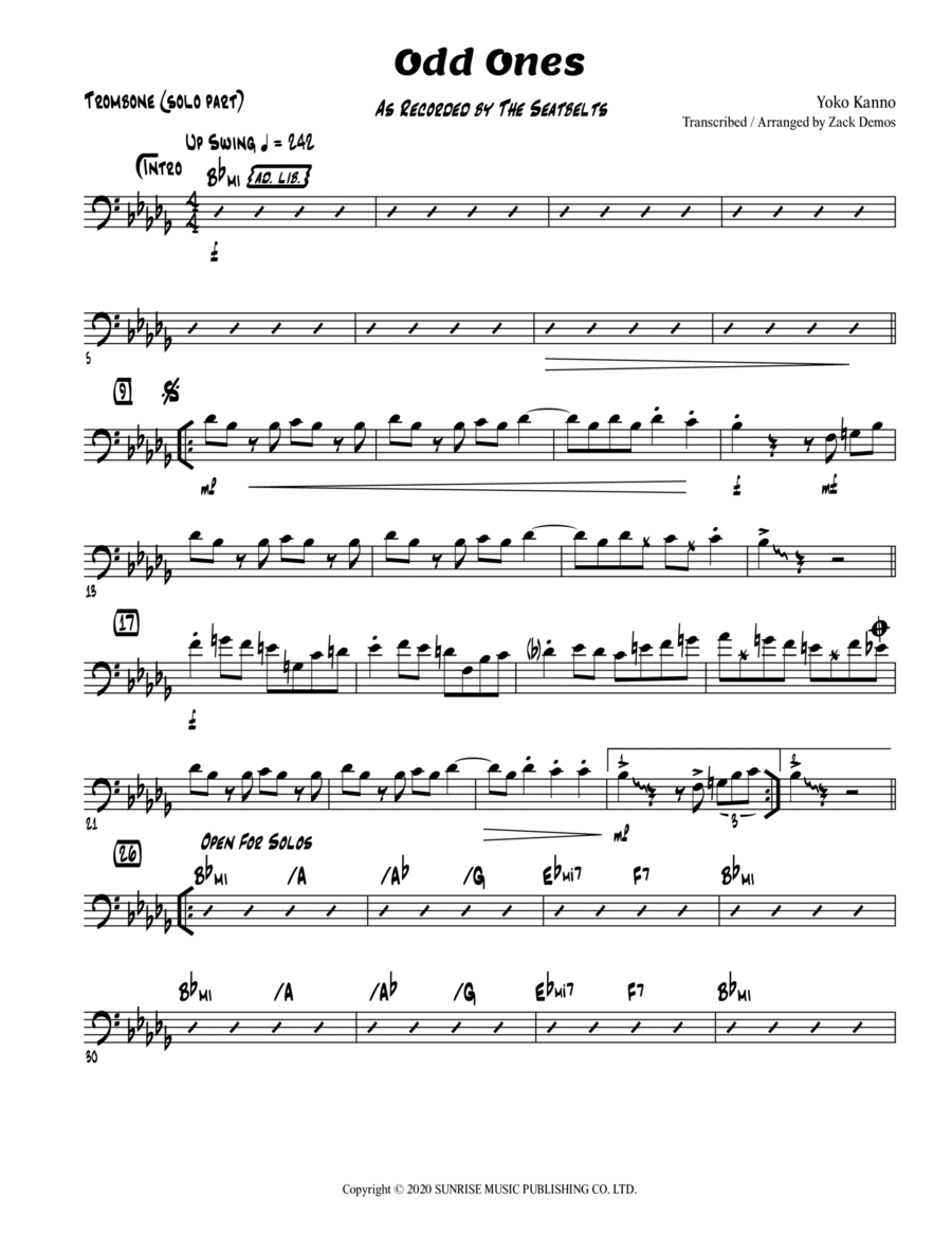 Odd Ones Trombone Solo scores gallery preview page 1