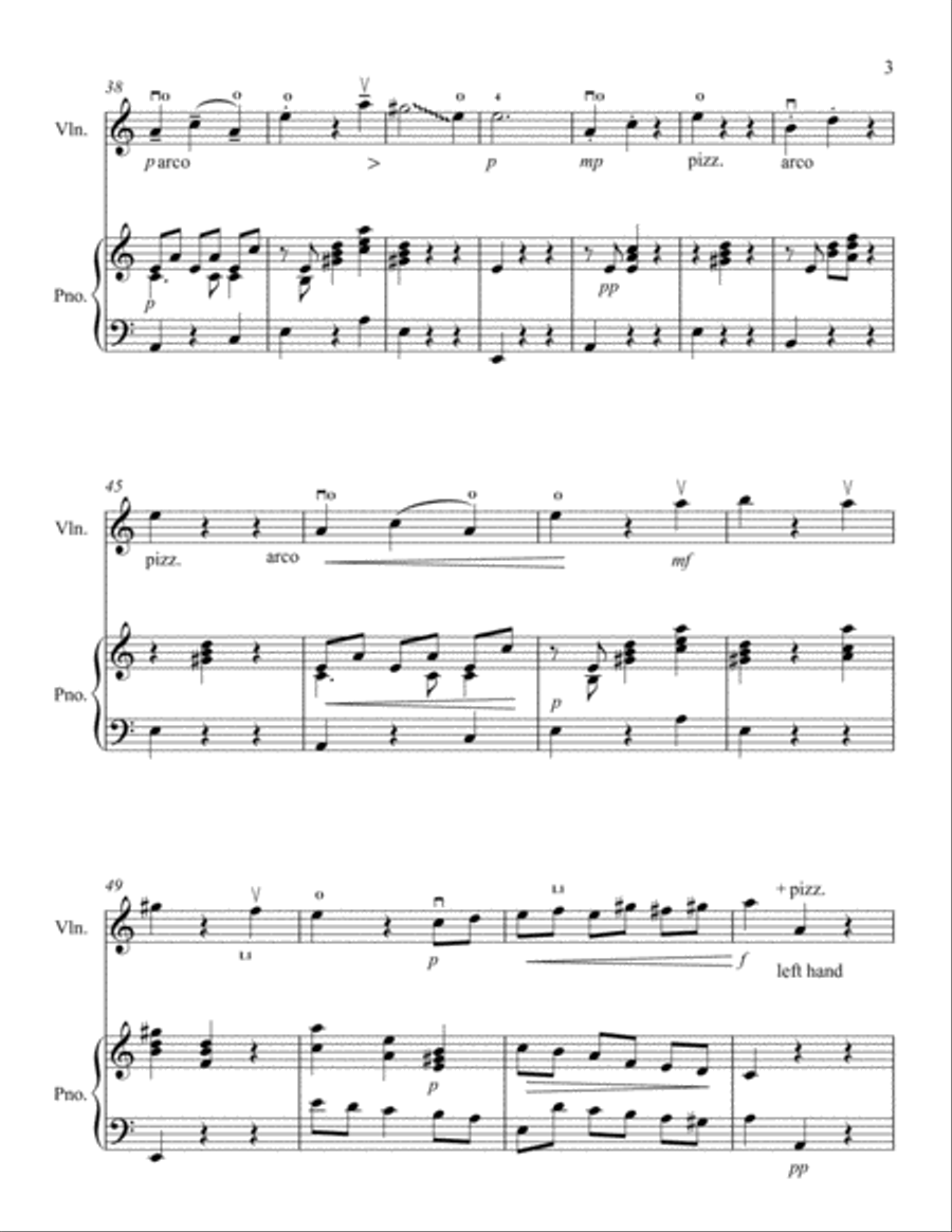 Variations on the folk tune "Linden Lea" for solo violin and piano image number null