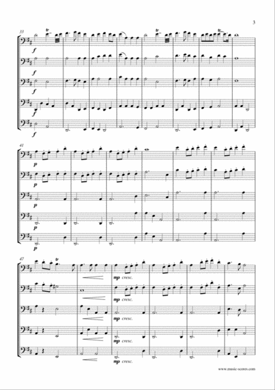 Clarke: Trumpet Voluntary, or Prince of Denmark's March: Bassoon Quintet Woodwind Quintet scores gallery preview page 3