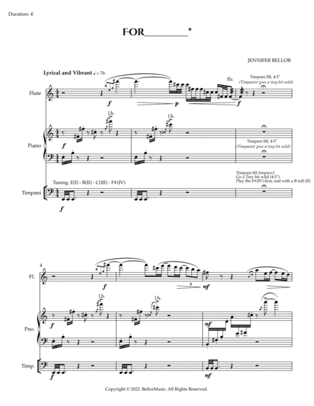 For____* for flute, piano and timpani - dedicated to your timpanist - mixed level