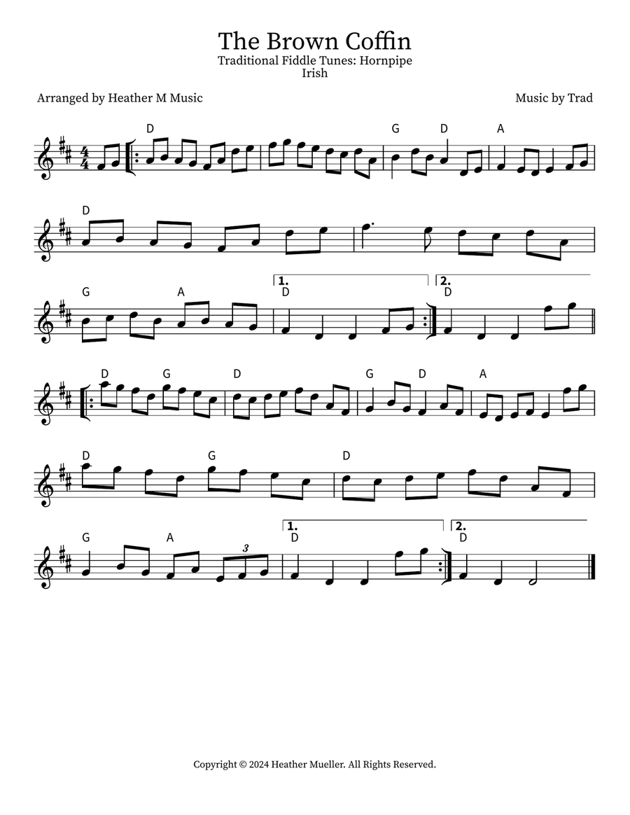 The Brown Coffin Violin scores gallery preview page 1