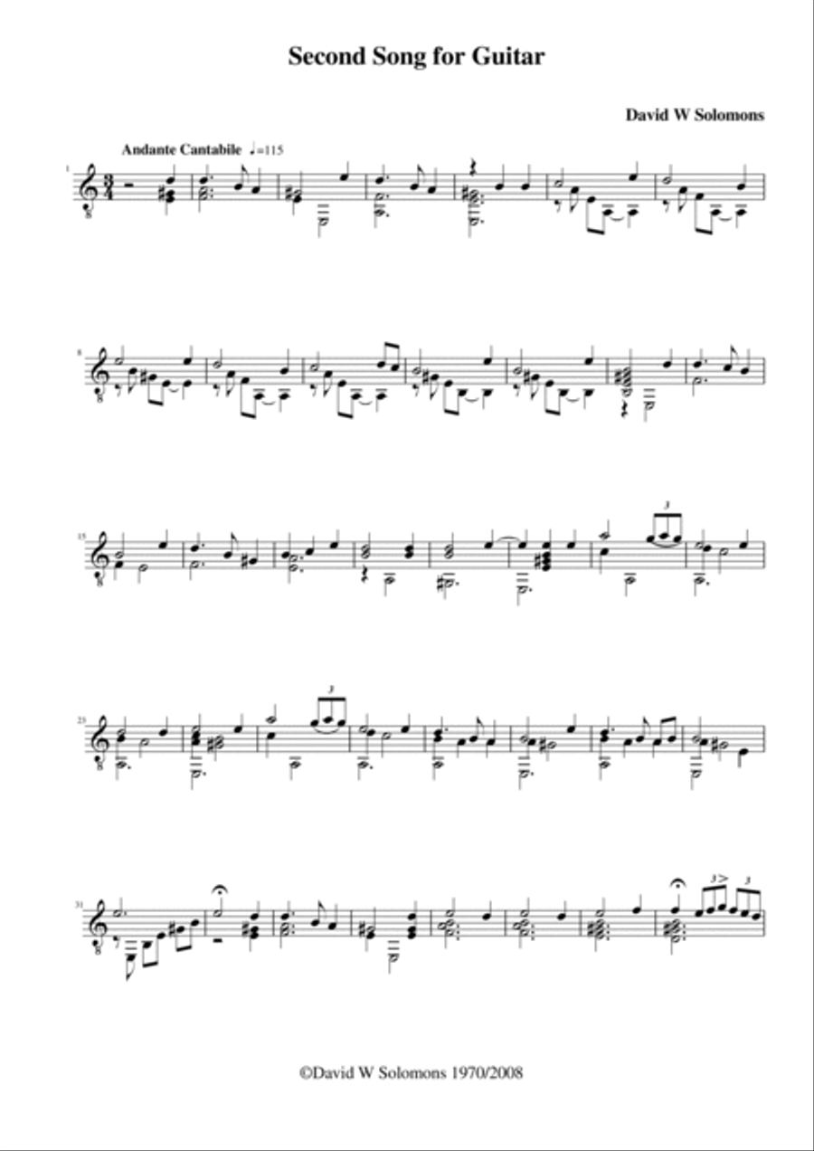 30 original guitar solos Classical Guitar scores gallery preview page 4