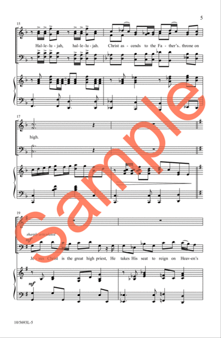 He Is Lifted Up 4-Part scores gallery preview page 5