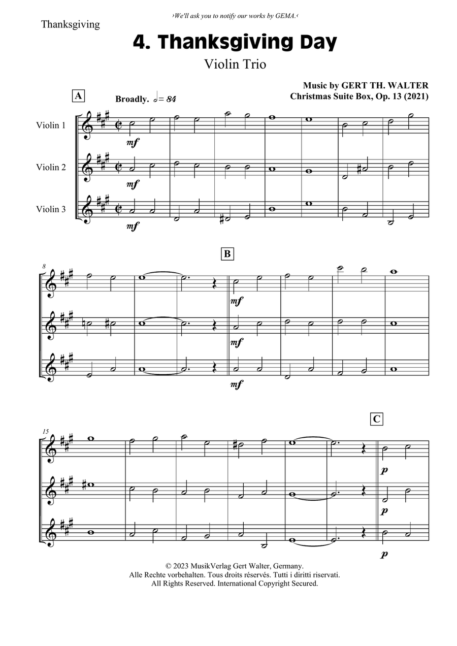 Thanksgiving Day Thanksgiving Day String Orchestra scores gallery preview page 1
