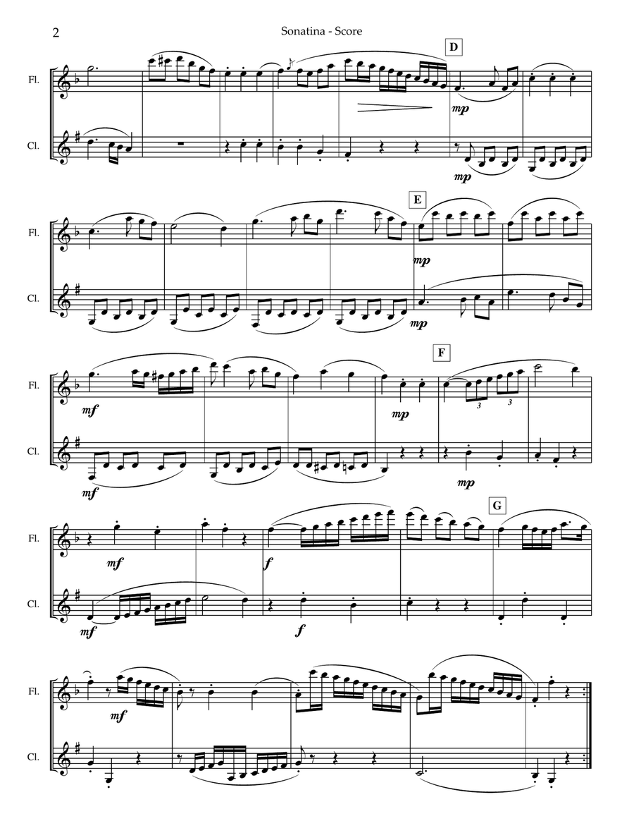 Sonatina Op. 55, No. 2 Woodwind Duet scores gallery preview page 3