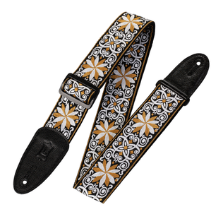 '60s Hootenanny Jacquard Weave Guitar Strap – Floral Yellow