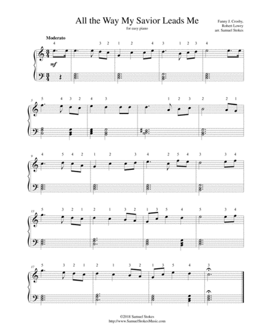 All The Way My Savior Leads Me - for easy piano image number null
