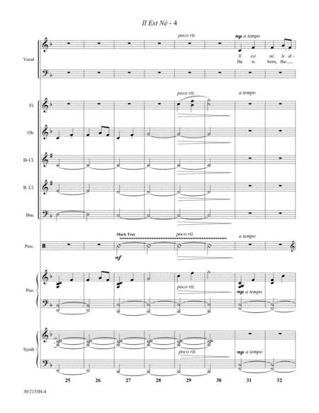 Il Est Né (He Is Born) - Woodwinds and Percussion Score and Parts
