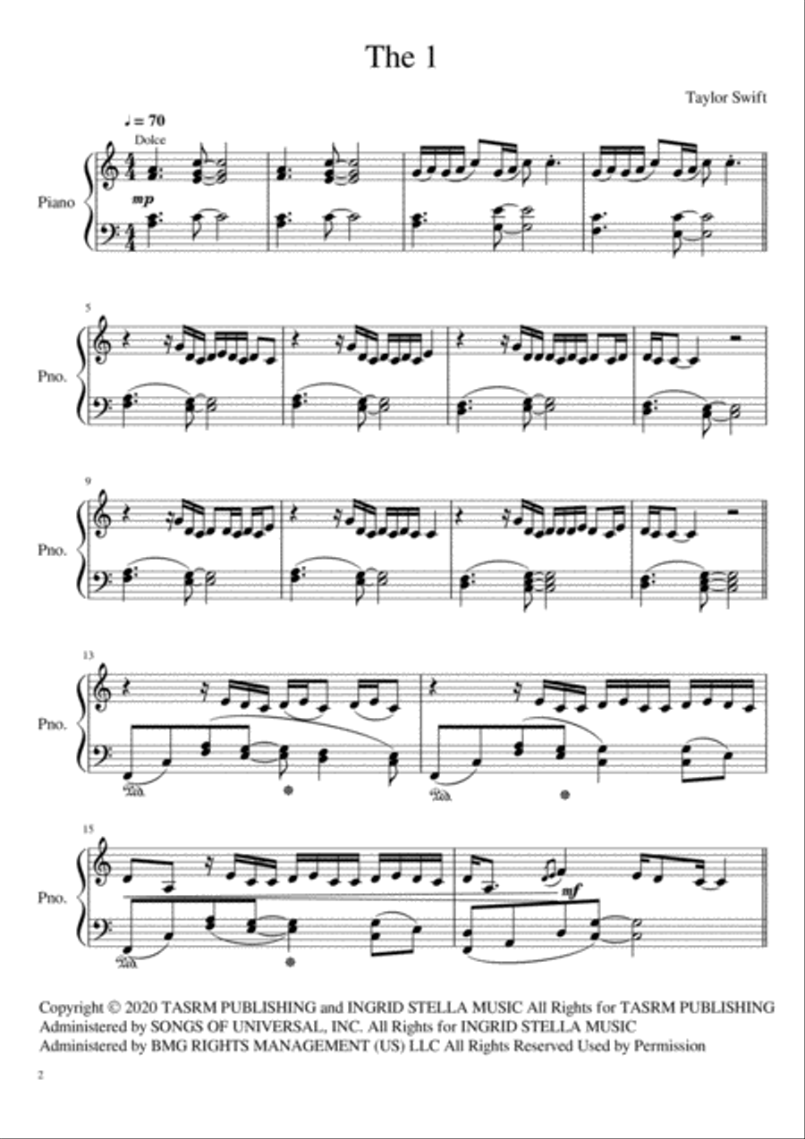 The 1 Piano Solo scores gallery preview page 2
