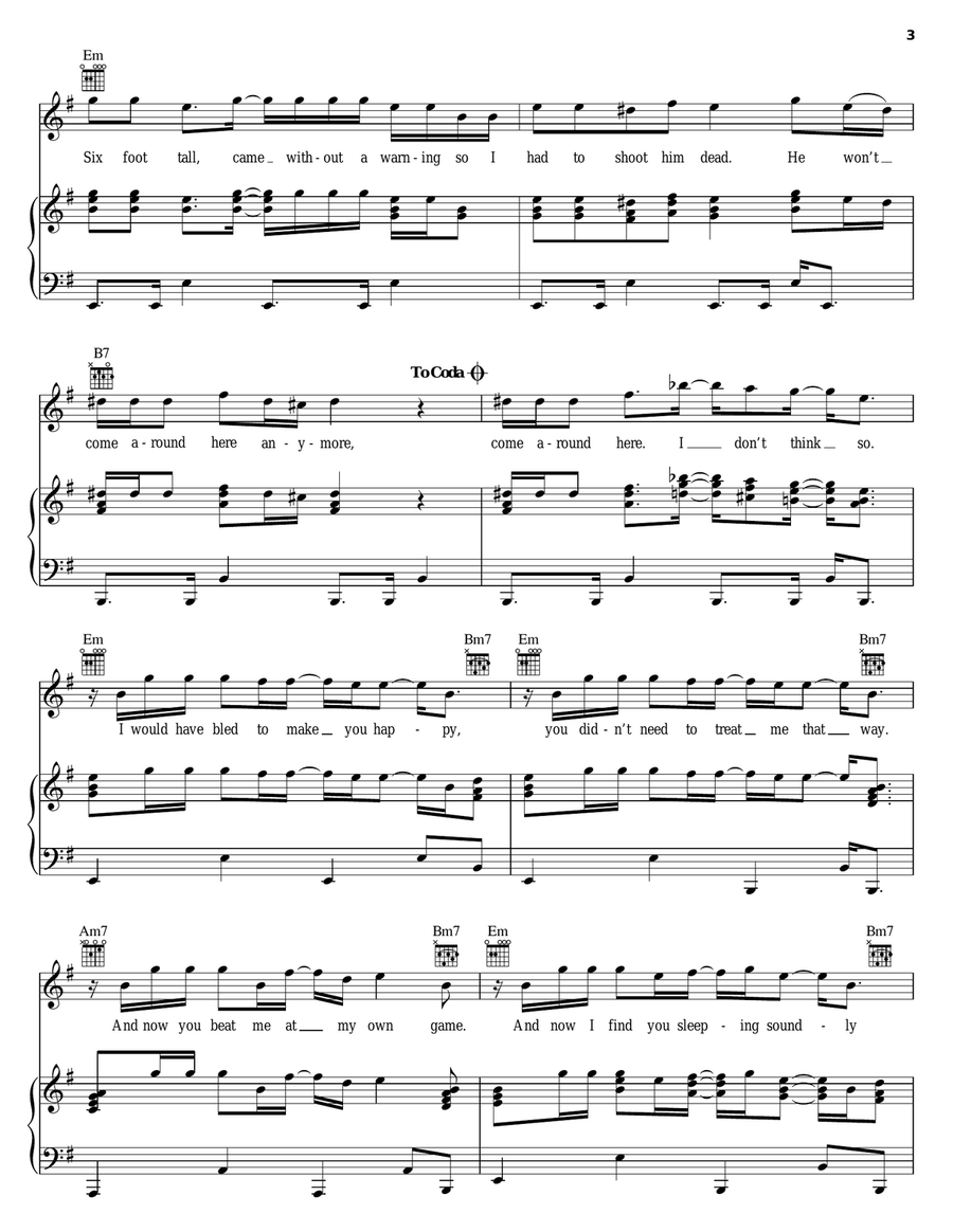Wake Up Call Piano, Vocal, Guitar scores gallery preview page 3
