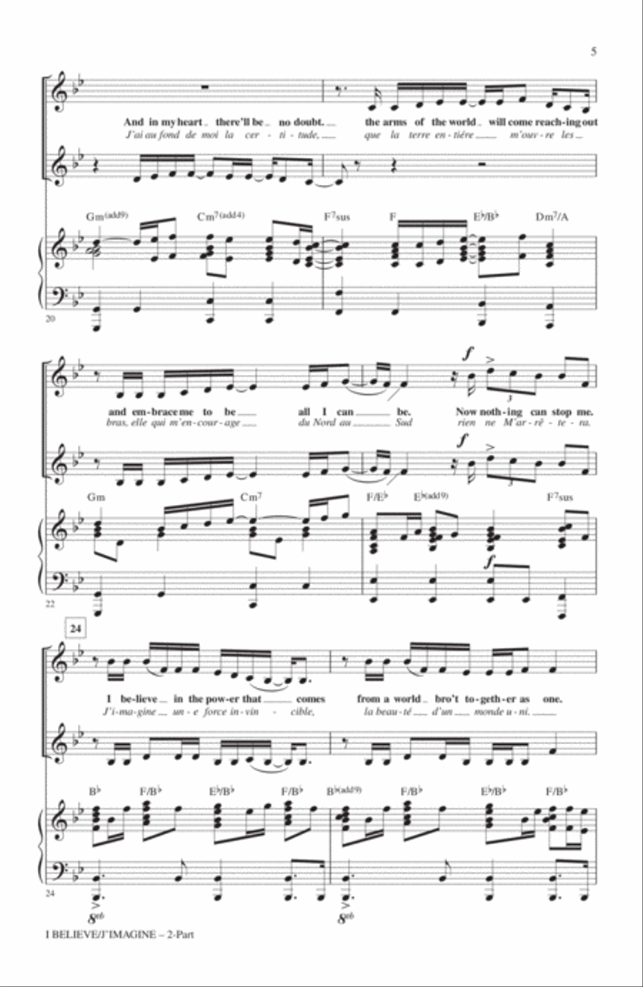 I Believe / J'Imagine 2-Part scores gallery preview page 4