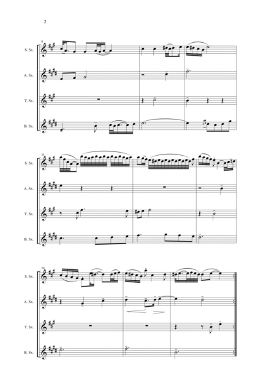 Johann Sebastian Bach/Wehage Goldberg Variations, BWV 988, arranged for SATB saxophone Quartet, scor Saxophone Quartet scores gallery preview page 2