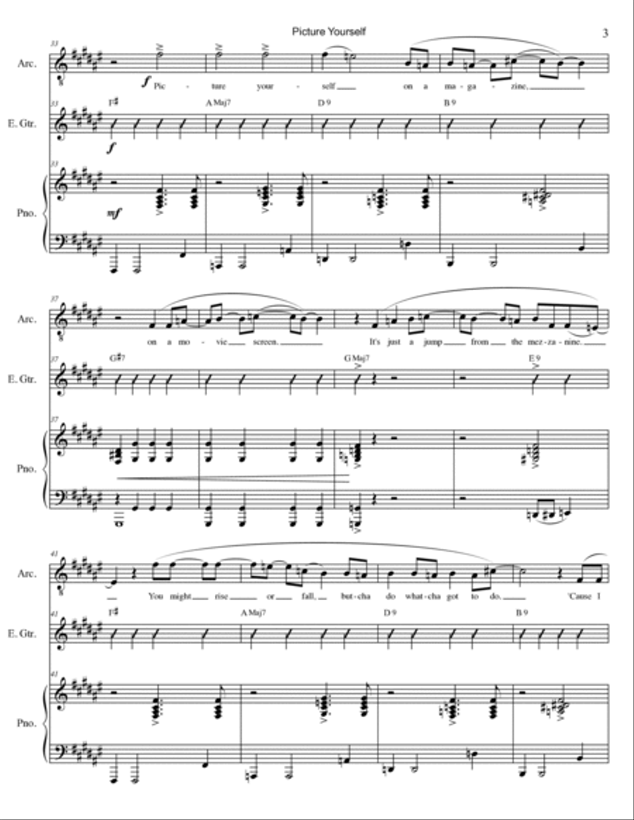 Picture Yourself Piano, Vocal, Guitar scores gallery preview page 3