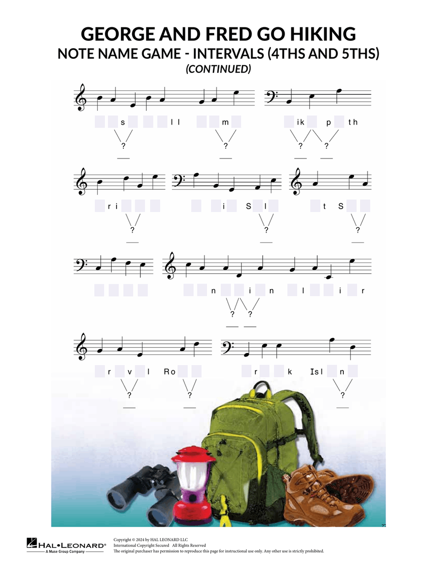 Intervals - 4ths and 5ths Theory Worksheets scores gallery preview page 2