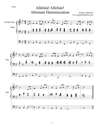 Alleluia! Alleluia! Traditional American Melody Alternate Harmonization for Organ