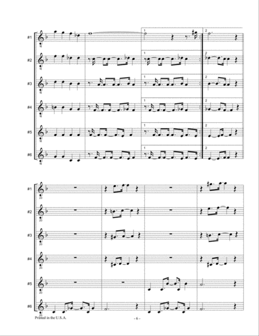 Aspen Leaf Rag and Fugue for Six Flutes Woodwind Ensemble scores gallery preview page 6