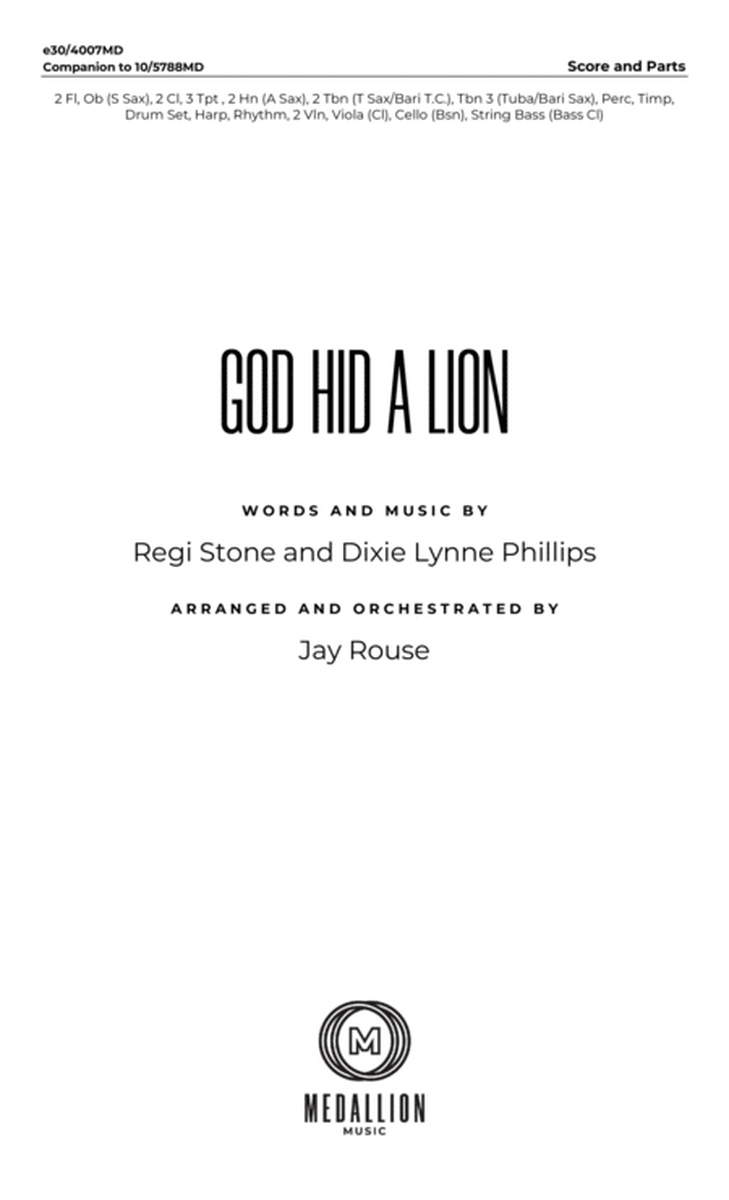 God Hid a Lion - Downloadable Orchestration