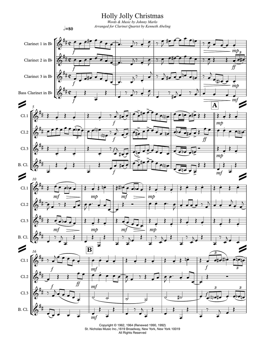 A Holly Jolly Christmas Woodwind Ensemble scores gallery preview page 2