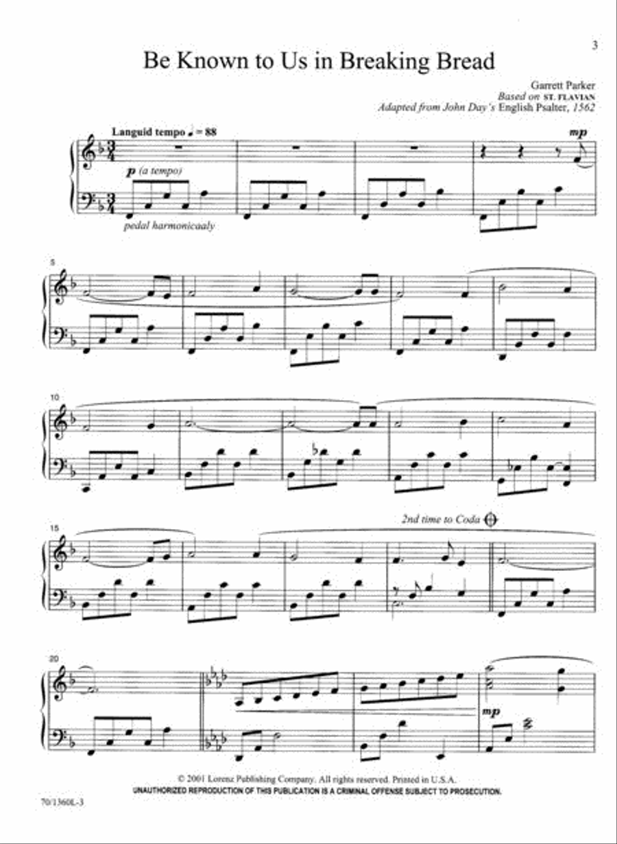 Continuous Communion Meditations for Piano