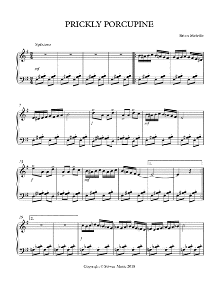 PRICKLY PORCUPINE Piano Method scores gallery preview page 1