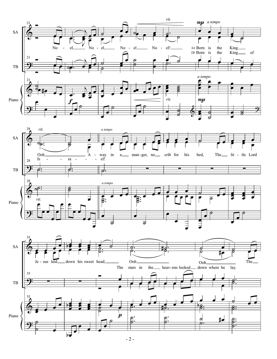 Noel: A Christmas Medley (SATB) 4-Part scores gallery preview page 2