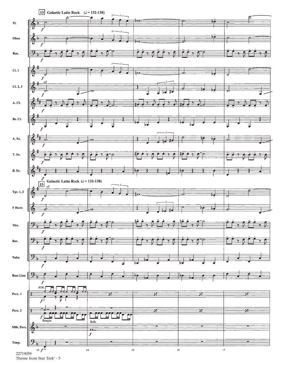 Theme from Star Trek (TV Series) - Full Score Concert Band scores gallery preview page 5