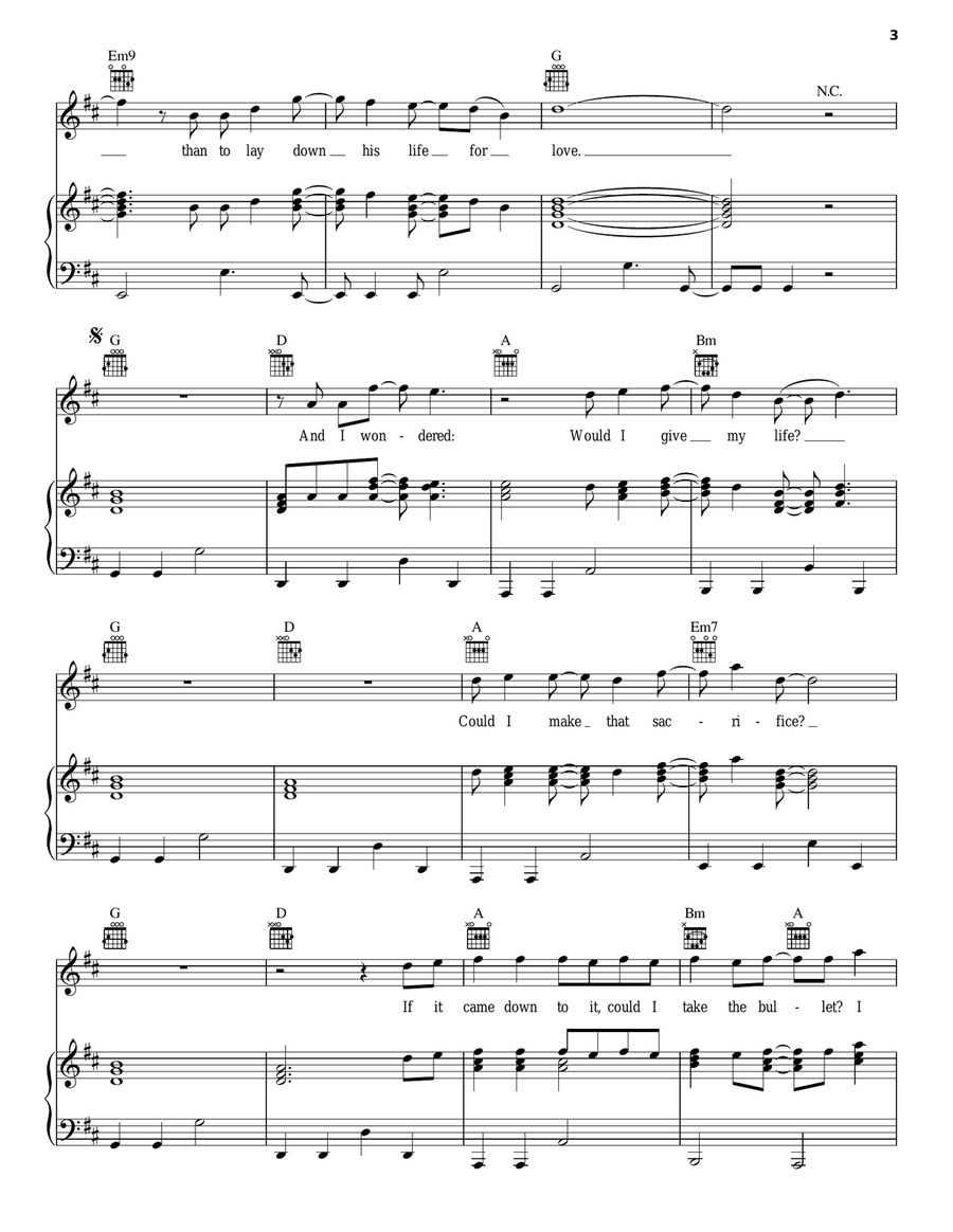 For You Piano, Vocal, Guitar scores gallery preview page 3
