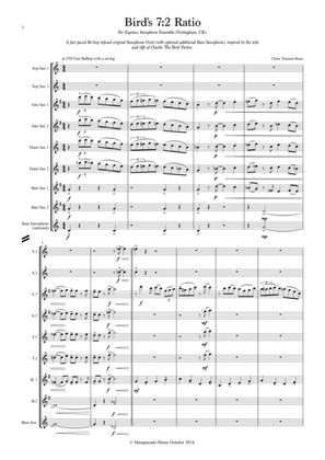 Bird's 7:2 Ratio Saxophone Octet (with optional Bass Sax)