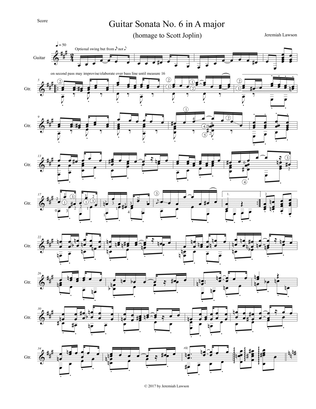 Guitar Sonata No. 6 in A major (homage to Scott Joplin)