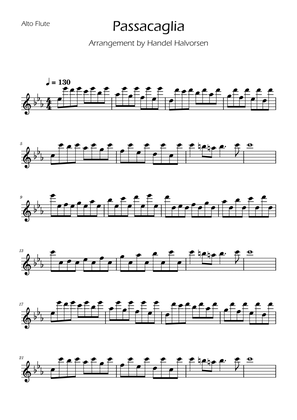 Passacaglia - Handel/Halvorsen - Alto Flute Solo