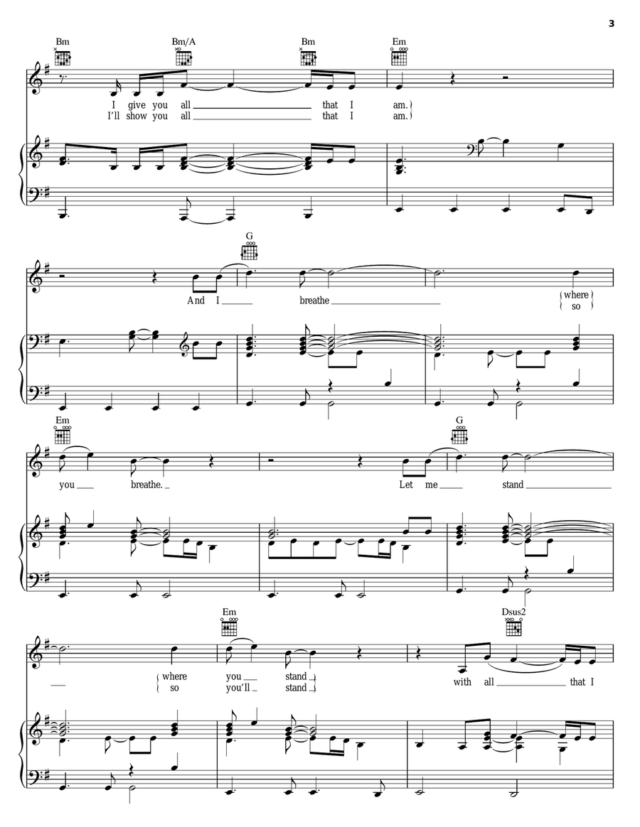 All That I Am All That I Am Piano, Vocal, Guitar scores gallery preview page 3