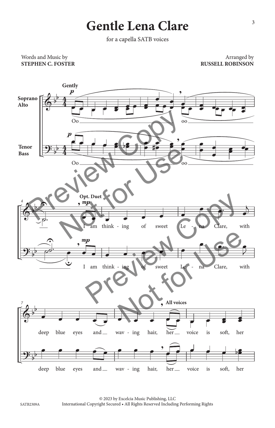 Gentle Lena Clare SATB Gentle Lena Clare SATB 4-Part scores gallery preview page 4