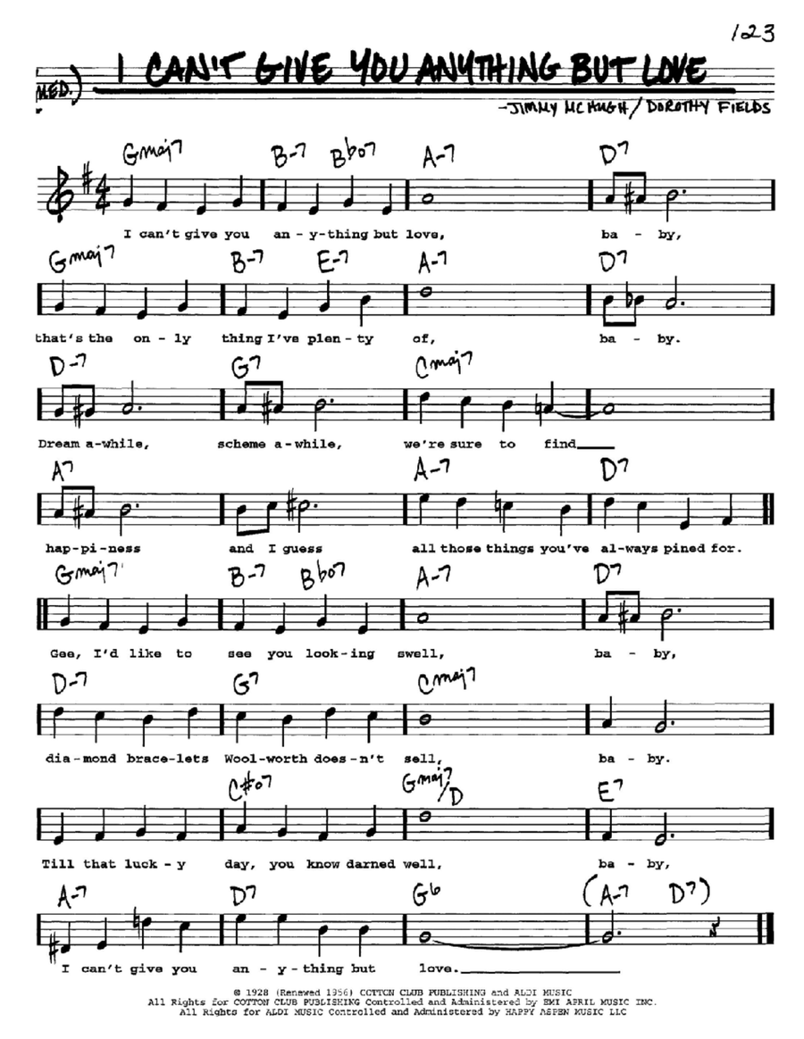 I Can't Give You Anything But Love Voice scores gallery preview page 1