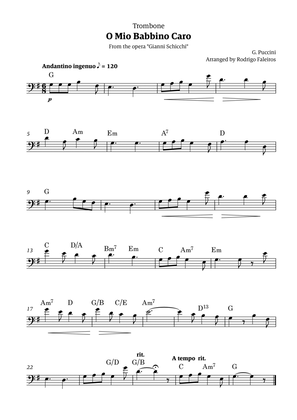 O Mio Babbino Caro - for trombone solo (with chords)